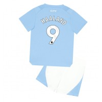 Manchester City Erling Haaland #9 Hjemme Trøje Børn 2023-24 Kortærmet (+ Korte bukser)